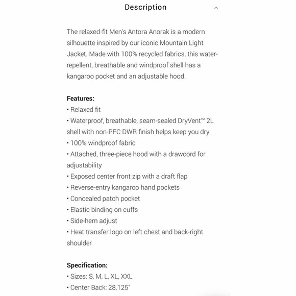 North Face Antora Anorak NWT - Picture 6 of 12